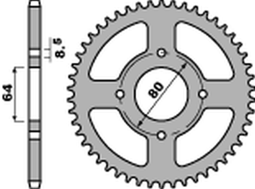 PBR rozeta 834 35 F YAMAHA TTR 90 00-05, TTR 110 11-21 (JTR834.35) (řetěz 420) (STD.) (MADE IN ITALY)